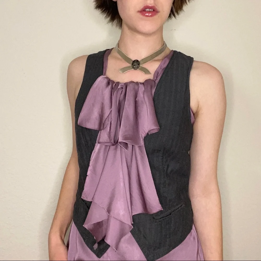 Purple Silky Ruffle Top - Picture 2 of 2